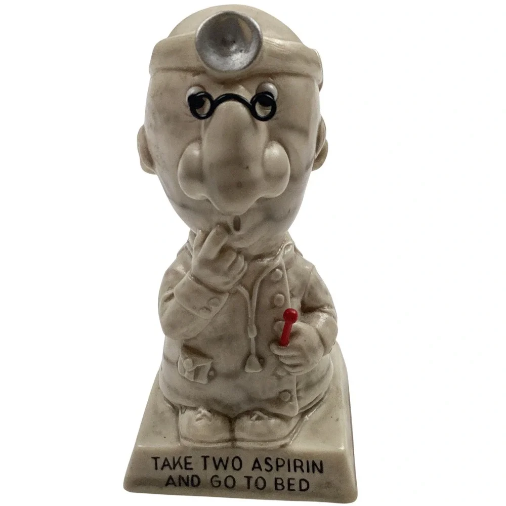 Vintage Doctor Figurine Take Two‎ Aspirin Go to Bed R&W Berries Co 1971 USA